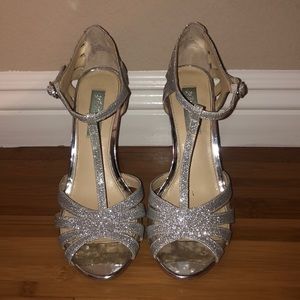 Silver Betsy Johnson Glitter Heels